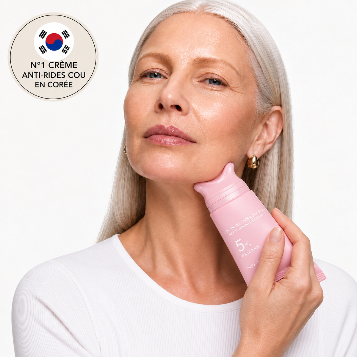 Crème Cou & Décolleté PDRN + Collagène avec Gua Sha – Roselin