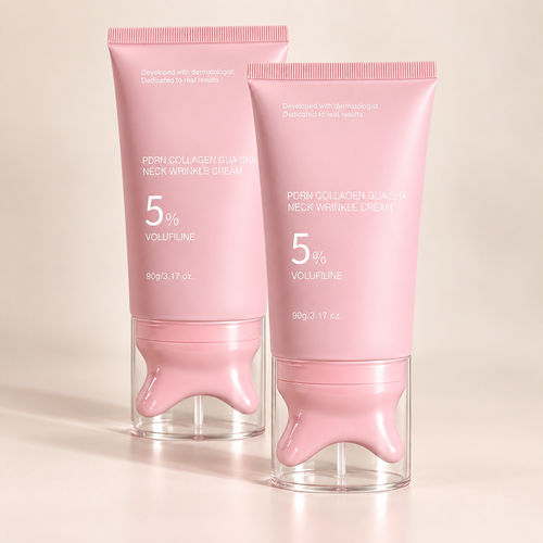 Deux tubes de crème rosélin, embout gua sha intégré au bouchon